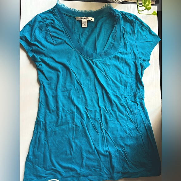Kenneth Cole Vibrant Blue Short Sleeve cotton Tee Sz M - Picture 1 of 6